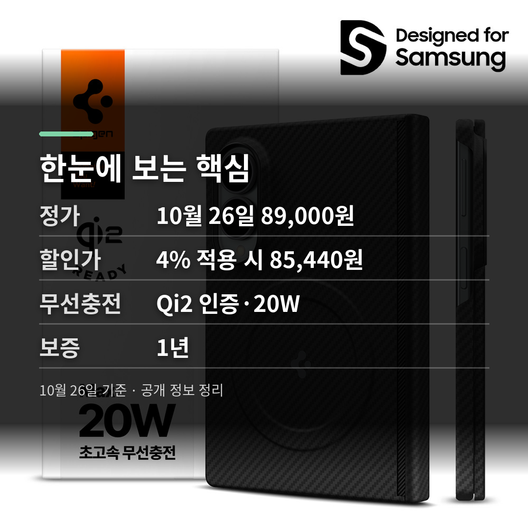 한눈에 보는 핵심 - 슈피겐 갤럭시 z폴드8 케이스